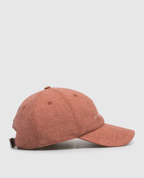 Brunello Cucinelli Теракотова кепка з вовною та шовком MR4999850