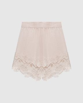 Ermanno Scervino Life Розовые шорты из льна с кружевом D484P610GQI