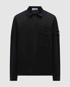 Stone Island Чорна куртка в стилі сорочки L1S151200001S0004