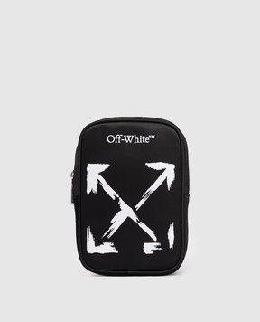 Off-White Детская черная сумка с принтом эмблемы OBNQ002S26FAB001