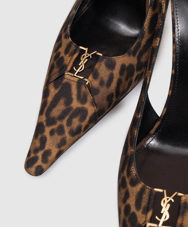 Saint Laurent Слингбеки BABYLONE BRETEUIL с леопардовым принтом 839657AAC9R изображение 5