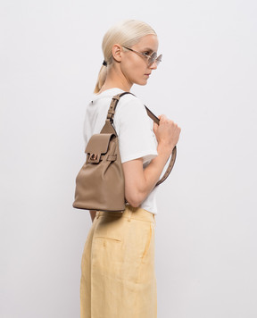 Max Mara Коричнева шкіряна сумка-слінг Margaux MXAMARGAUXBPS