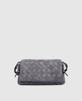 Bottega Veneta Серая замшевая сумка кросс-боди Notturno 843893V6FQ1