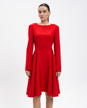 Alexander McQueen Червона сукня з вовни та шовку 848900QJAAA