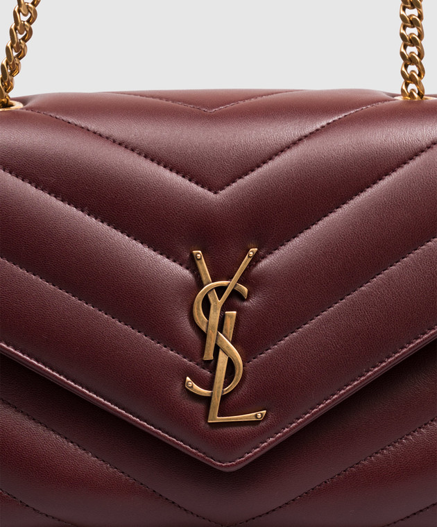 Saint Laurent Бордова шкіряна сумка LOULOU 801439AAEAX зображення 4