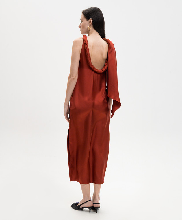 Loulou de Saison Терракотовое платье SUSAN из шелка SUSAN изображение 3