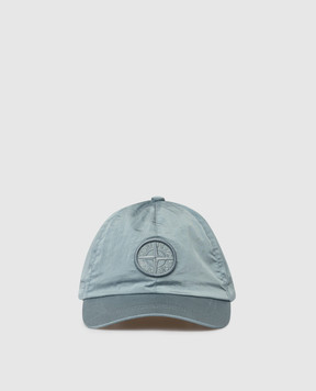 Stone Island Дитяча блакитна кепка з фактурною емблемою L1S169100003S0064