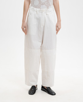 Y`S Yamamoto Білі штани з льоном YKP04013