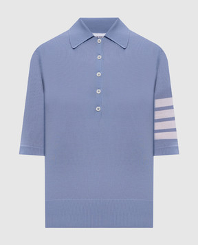 Thom Browne Голубое поло из шерсти FKP053AY1014
