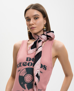 Dolce&Gabbana Хустка із шовку в брендовий принт з монограмою FN090RGDDLP