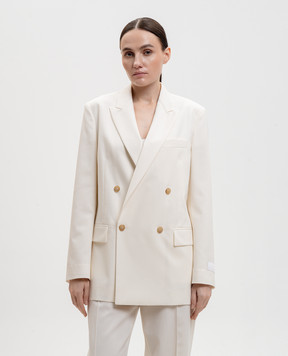 Maison Margiela MM6 Білий двобортний жакет з вовною S52BN0144M35436