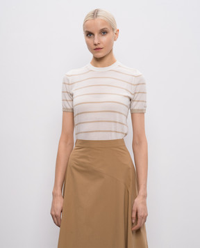 Max Mara Топ FAVETTA кольору айворі з кашеміру та шовку MXPFAVETTA