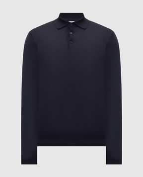 Brunello Cucinelli Поло синего цвета из шерсти и кашемира M2400295
