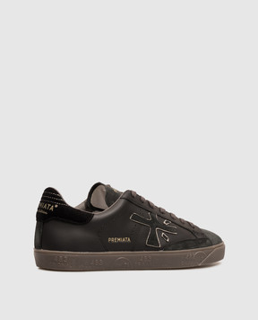 Premiata Чорні шкіряні кеди Steven STEVEN