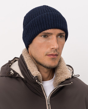 Brunello Cucinelli Синяя шапка из кашемира M2294920