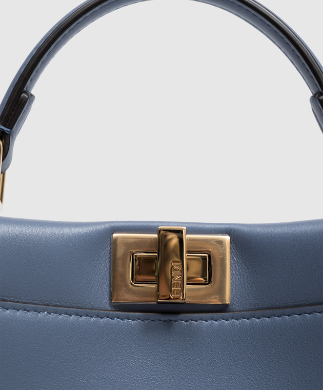 Fendi Синяя кожаная сумка Peekaboo 8BN244B083 изображение 4