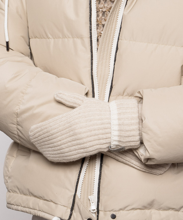 Brunello Cucinelli Бежеві рукавиці з кашеміру M12504999 зображення 2