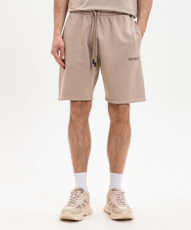 Off-White Бежеві шорти Heraldic Arrow 44MCI013S26F009 зображення 3