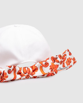 Dolce&Gabbana Дитяча біла кепка з нашивкою монограми логотипа DG LB5H78G7P4O