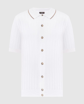 Peserico Біла сорочка в рубчик з короткими рукавами R59521F189173R