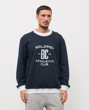 Brunello Cucinelli Синий свитшот с принтом MR8313380G