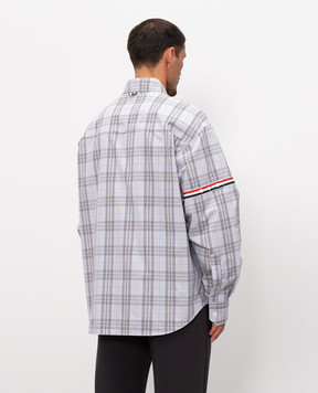 Thom Browne Сорочка в клітинку з нашивкою логотипа MWL430OF1098