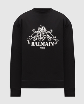 Balmain Черный свитшот с принтом HH1JQ130BD65