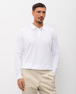 Pini Parma Белое поло из хлопка POLOLUNGBCO