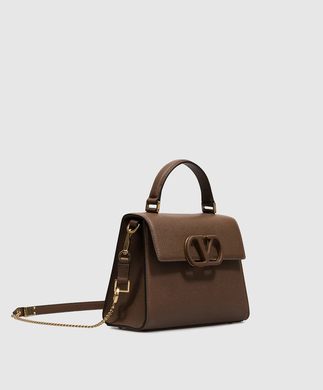 Valentino Коричневая кожаная сумка-трапеция Vsling 9W2B0T85YCZ изображение 4