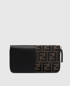 Fendi Черный комбинированный кошелек с узором 7M0210B139