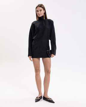 Carven Черное платье мини из шерсти и шелка 6262K21110