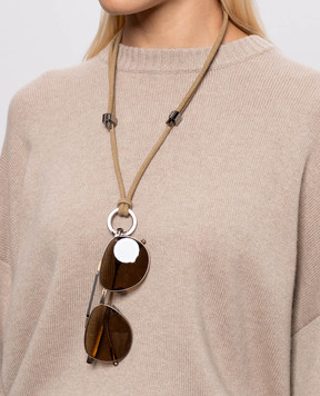 Brunello Cucinelli Бежевий шнурок для окулярів MACP9G003
