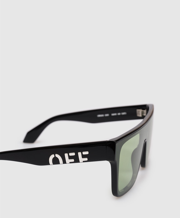 Off-White Чорні сонцезахисні окуляри Columbus з логотипом OW10011050146 зображення 4