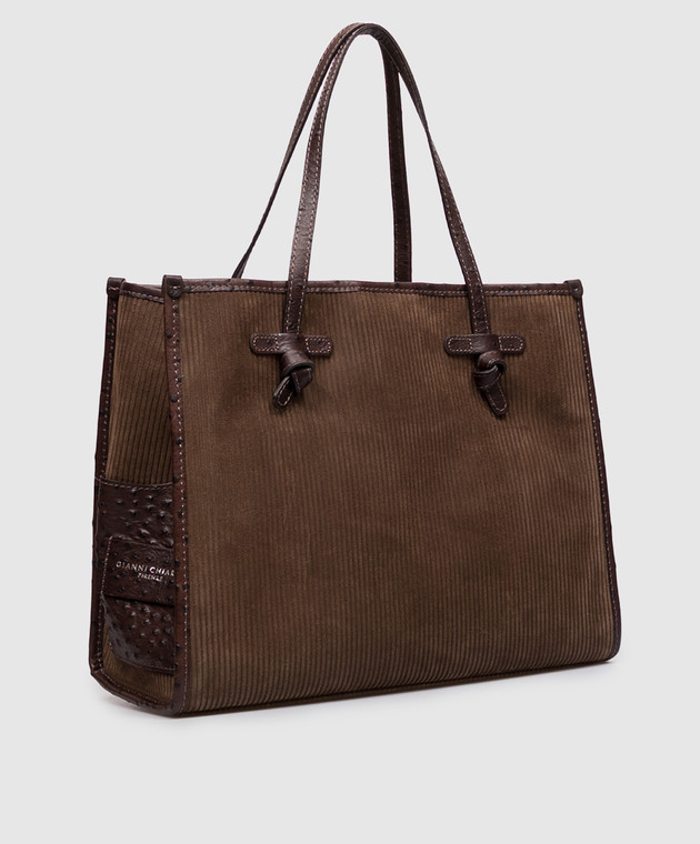 Gianni Chiarini Коричневая замшевая сумка-тоут BS12470TMBY изображение 3