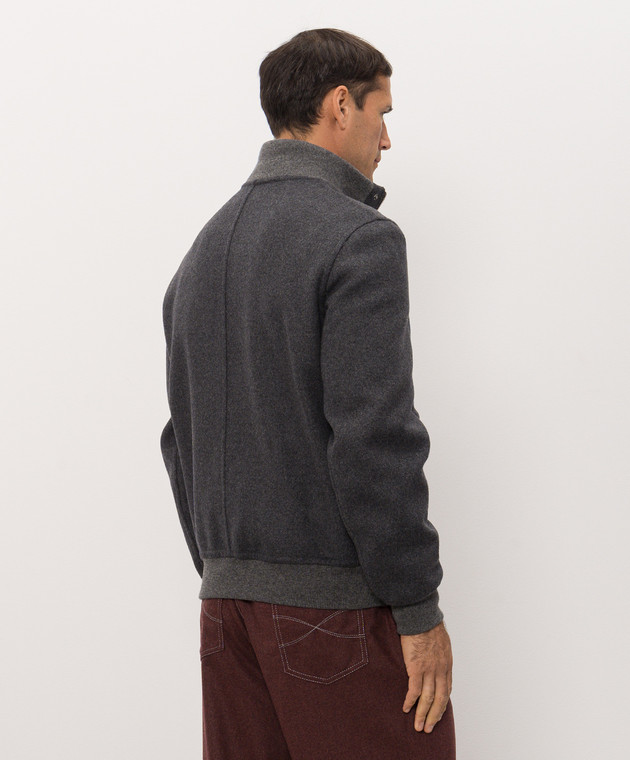 Brunello Cucinelli Сіра куртка з вовни та кашеміру MV4659808 зображення 4