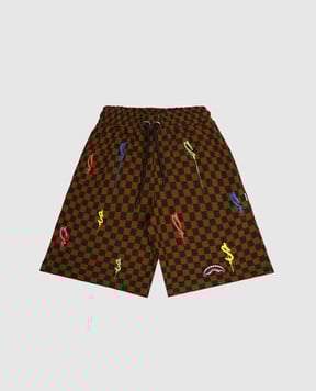 Sprayground Дитячі коричневі шорти Diablo Bear Head SPY1047