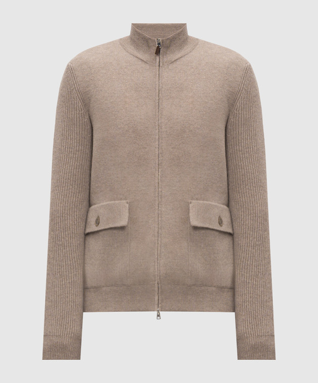 Cashmere&Whiskey Бежевый кардиган с шерстью и кашемиром MU10841312543R