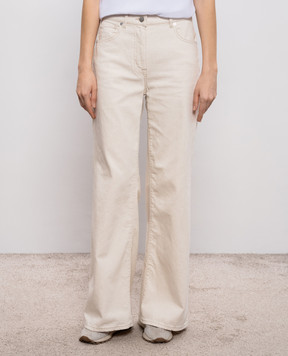 Peserico Джинси кольору айворі з льоном P04756L1207934
