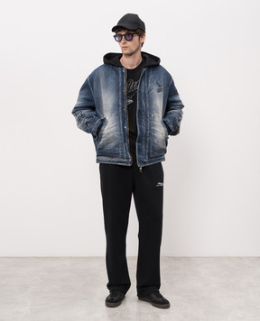 Off-White Черная футболка Skyline 44MAA120Z26J006