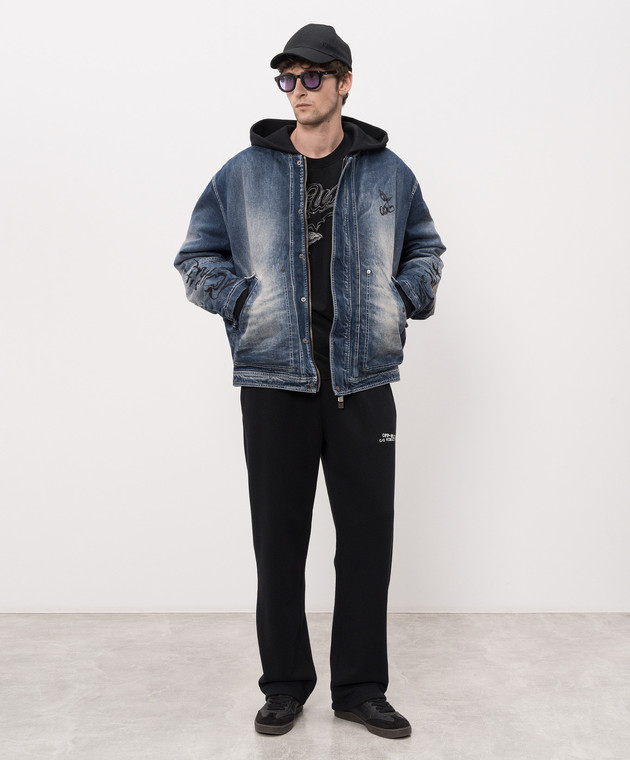 Off-White Чорна футболка Skyline 44MAA120Z26J006 зображення 2