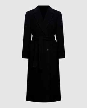 Brunello Cucinelli Чорне двобортне пальто з кашеміру MT4019993