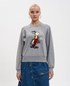 3.1 Phillip Lim Серый меланжевый свитшот с вышивкой F25110281UFT