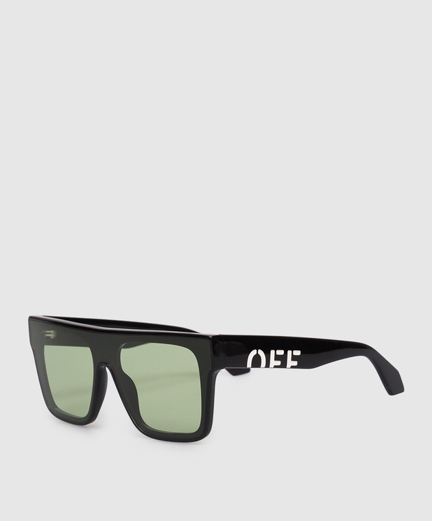 Off-White Чорні сонцезахисні окуляри Columbus з логотипом OW10011050146 зображення 3