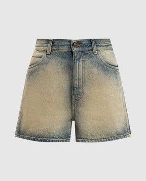 Balmain Сині джинсові шорти з ефектом потертості GF0MA156DG21