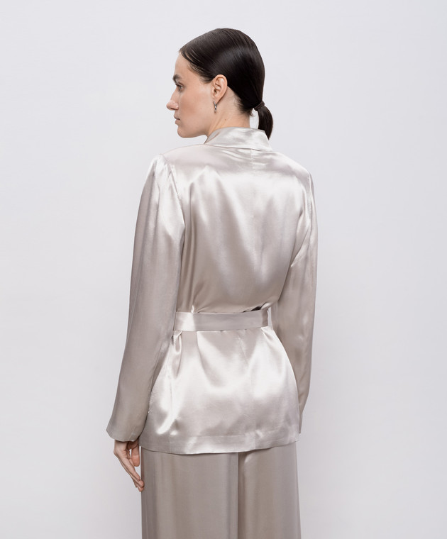 Peserico Бежевый двубортный жакет с поясом E01220A01514 изображение 4