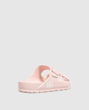 Dolce&Gabbana Дитячі рожеві шльопанці з монограмою DD0324A51033738