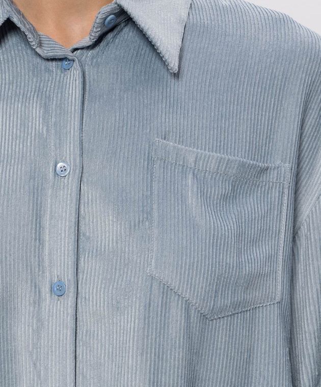 Peserico Блакитна вельветова сорочка A0634602246 зображення 5