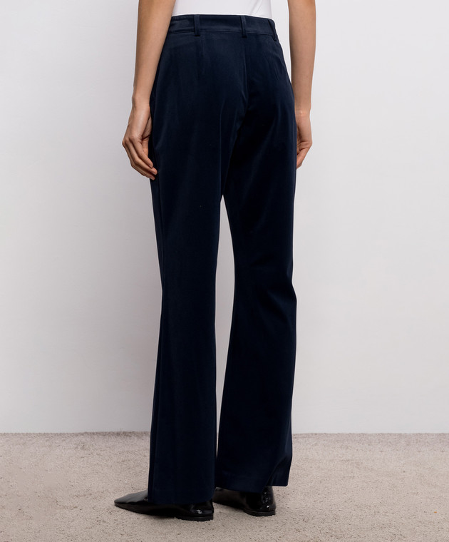 Twinset Синие велюровые брюки-клеш 262AP2271 изображение 4