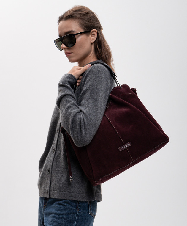 Gianni Chiarini Бордовая замшевая сумка ERA BS12570CMPL изображение 2