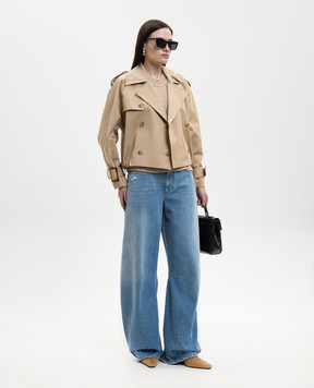 Solotre Бежева двобортна куртка M1AB0021